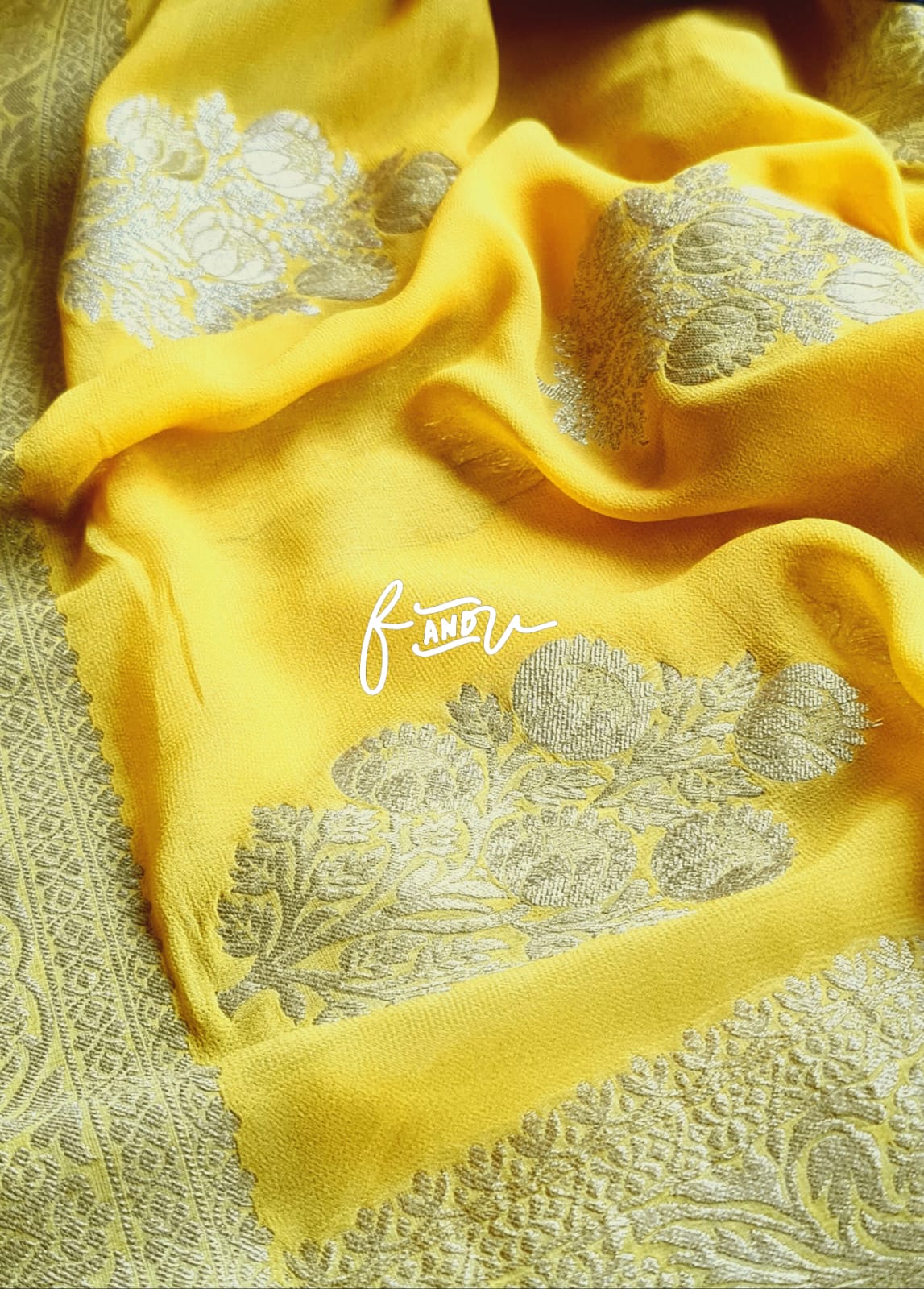 Amazing khaddi gorgette saree - Saffronfashionindia