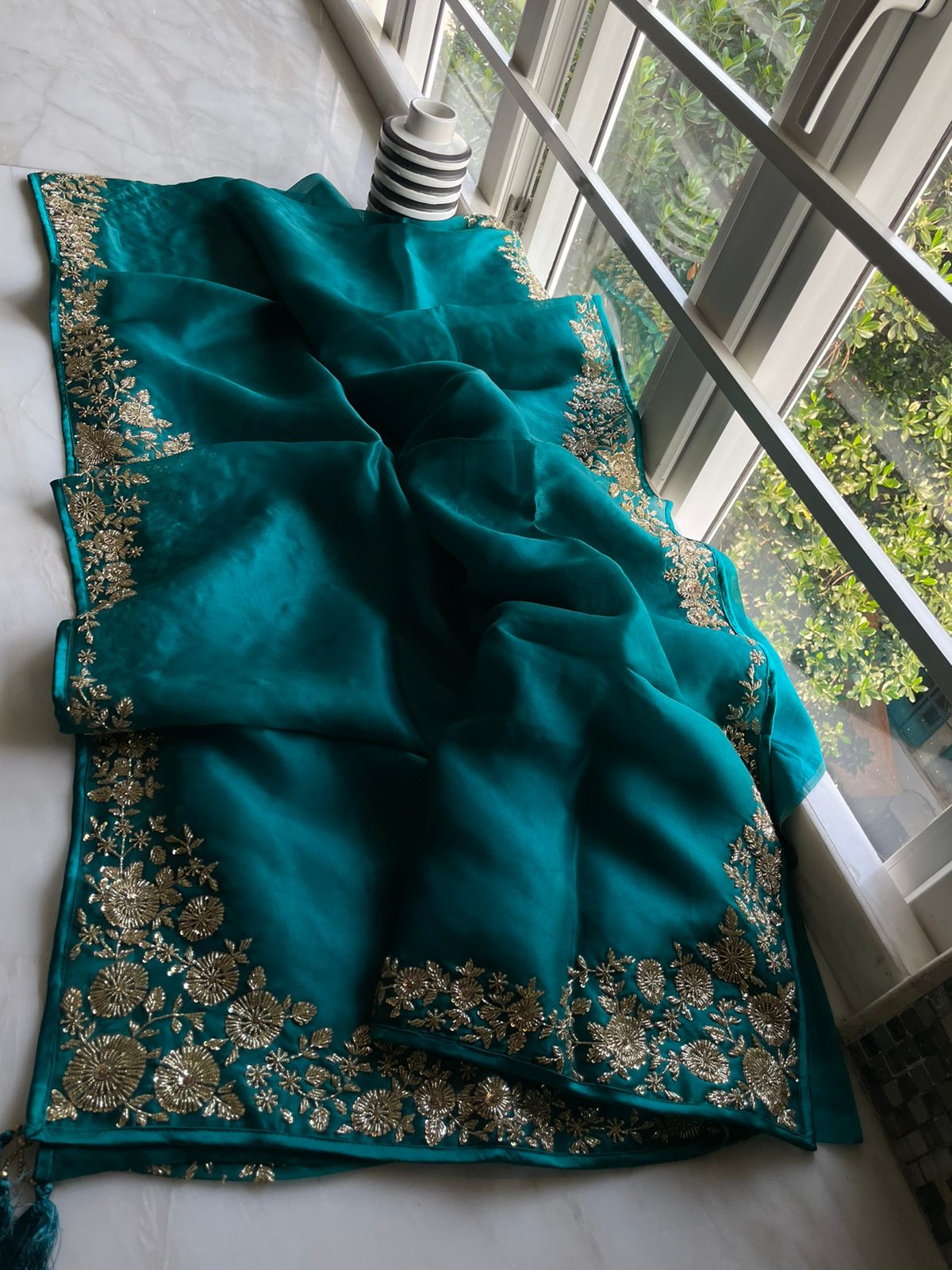 Katdana organza saree - Saffronfashionindia