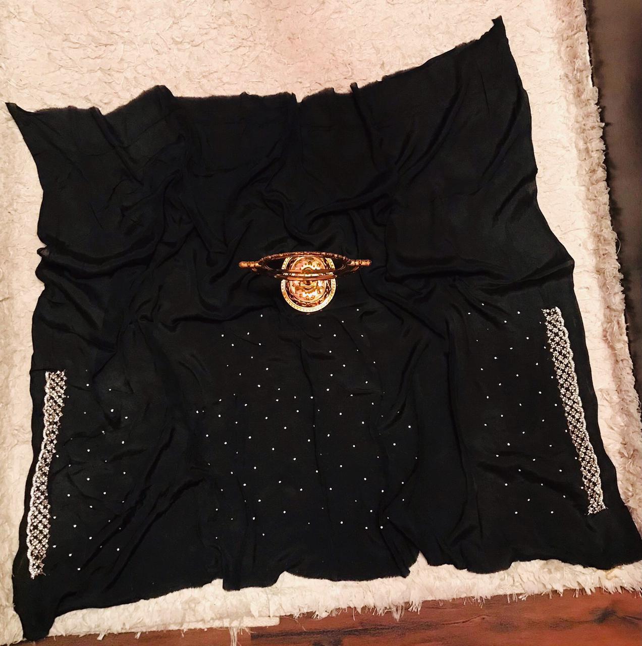 Luxury chinon inspired saree - Saffronfashionindia