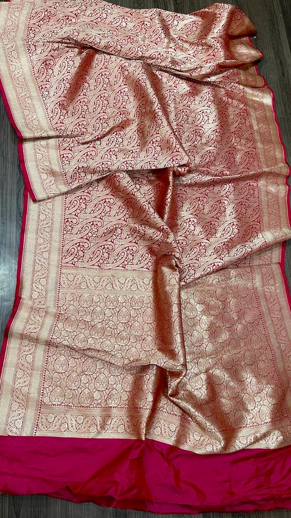 Rashri weaved Katan Banarsi saree - Saffronfashionindia