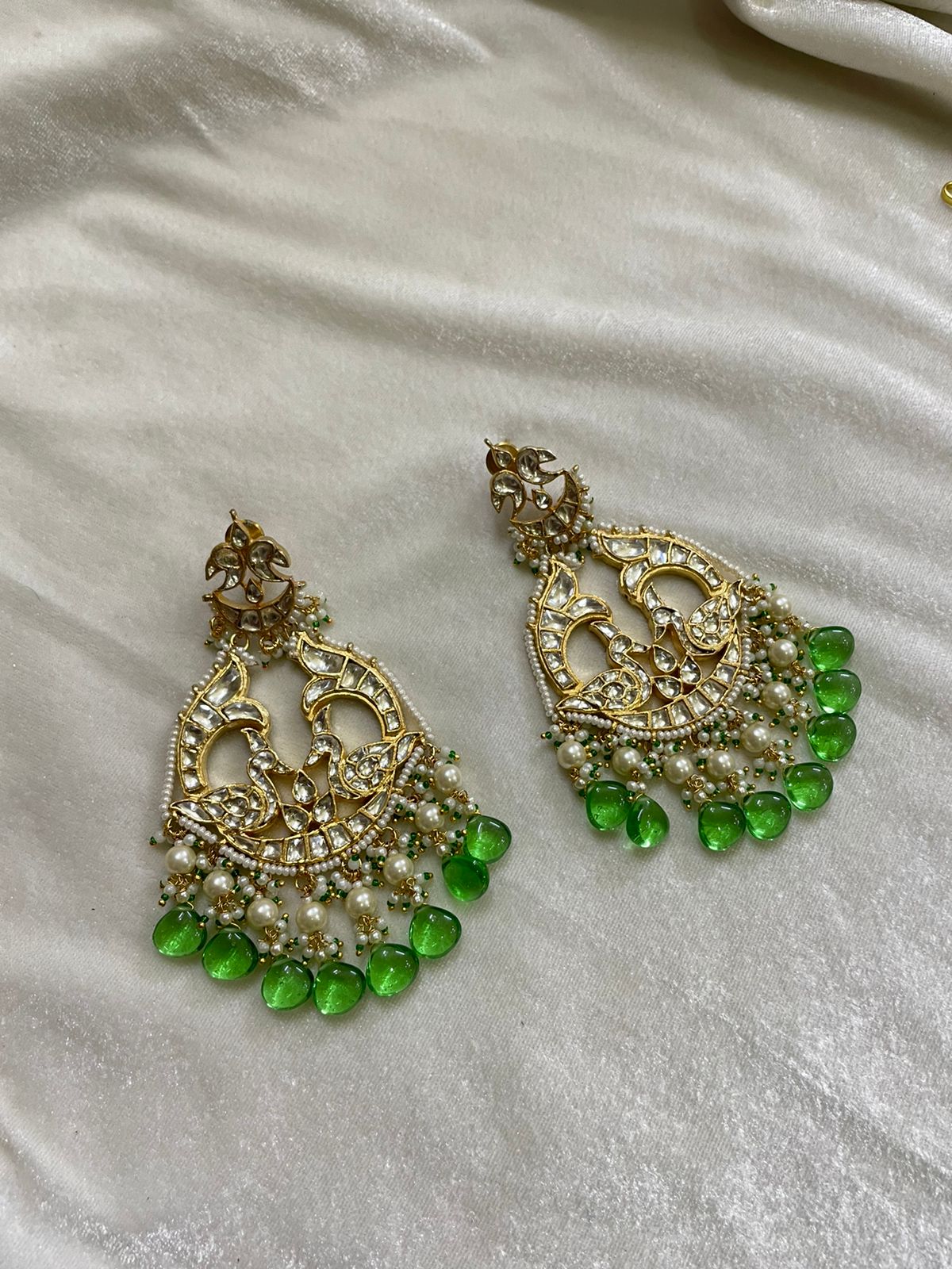Avisha Kundan earrings - Saffronfashionindia