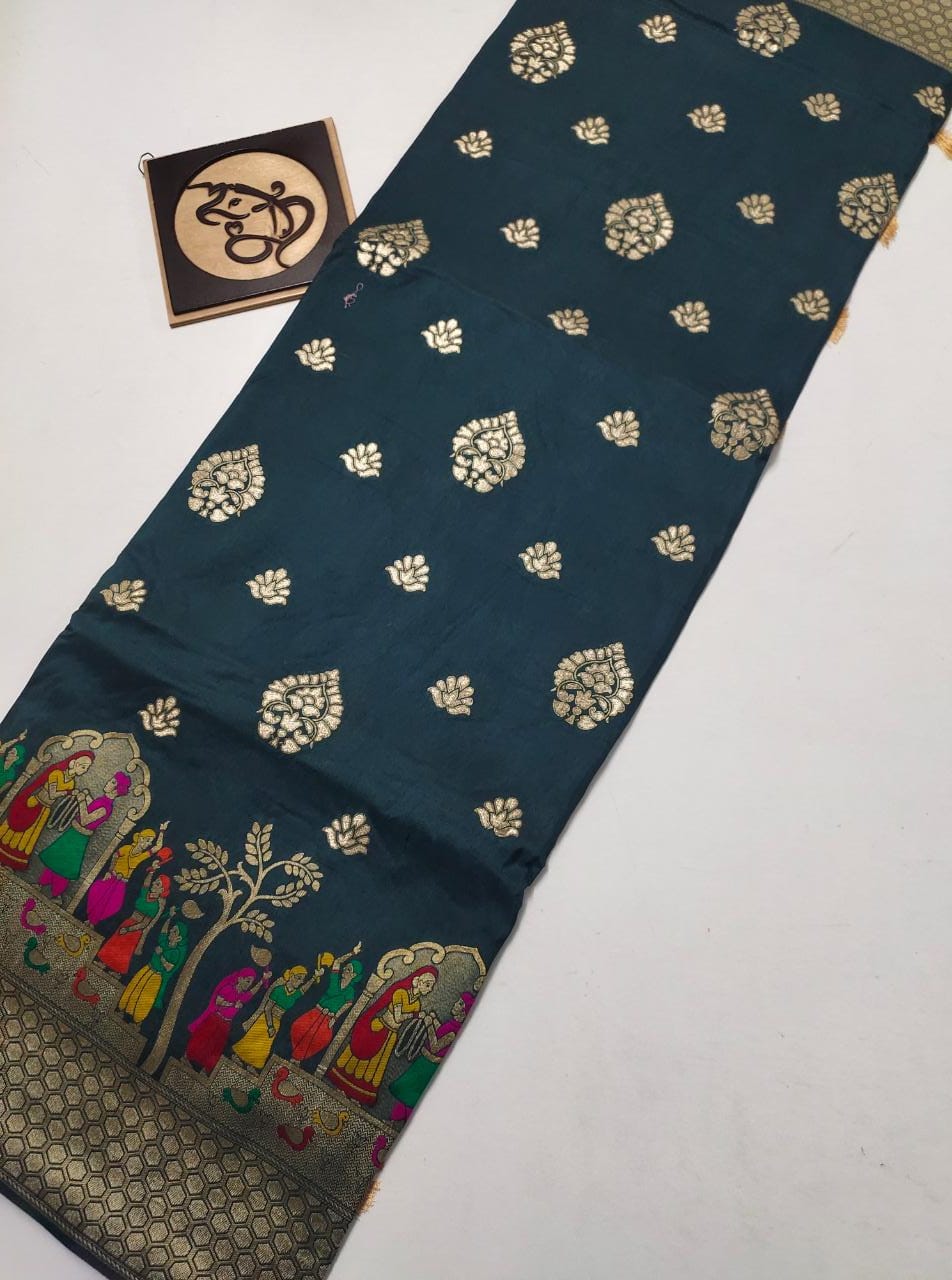 Lavik benaras moonga saree - Saffronfashionindia