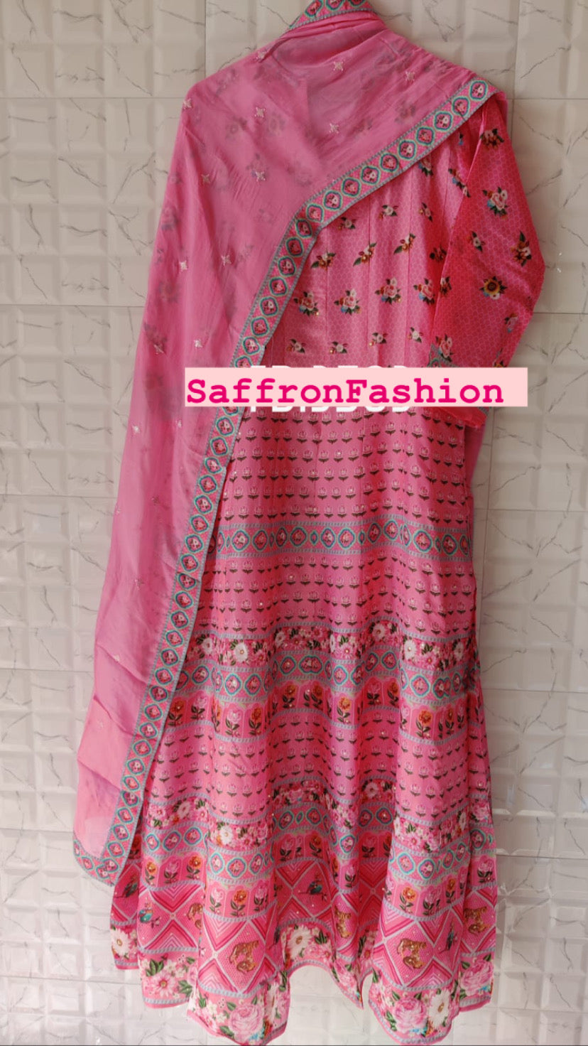 Pink Anarkali dress - Saffronfashionindia