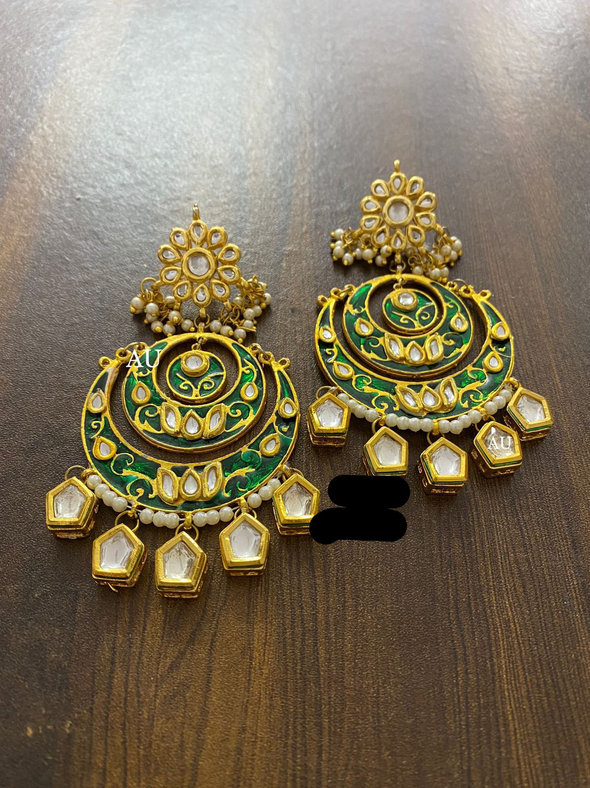 Meenakari Kundan earrings - Saffronfashionindia