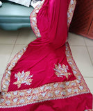 Crepe embroidered saree