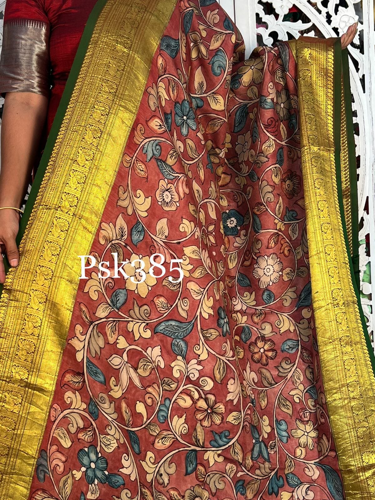 Rivaaz Kalamkari silk dupatta - Saffronfashionindia