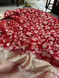 Leela red Banarsi weave saree