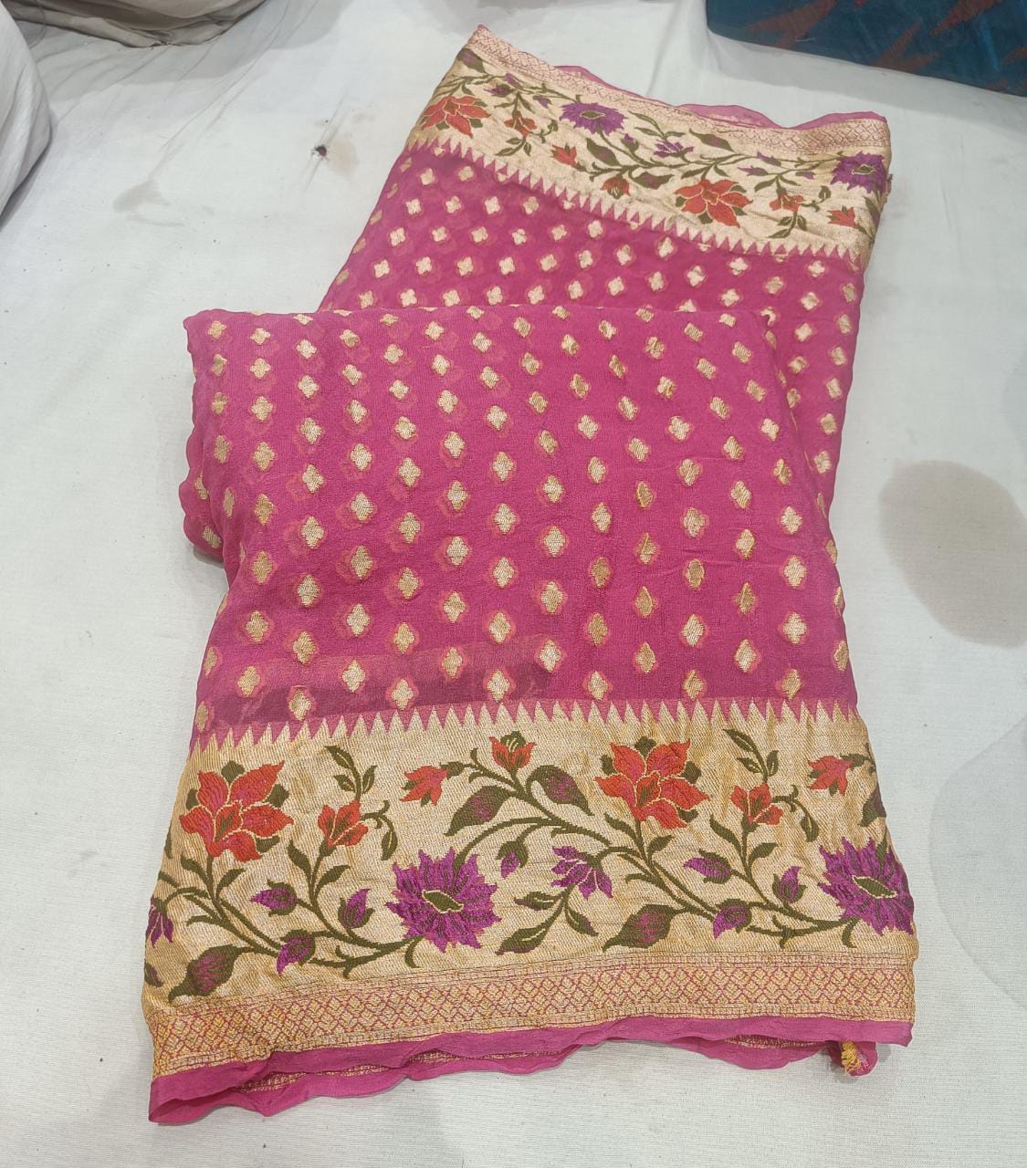 Kivasha banarsi tilfi Meenakari saree - Saffronfashionindia