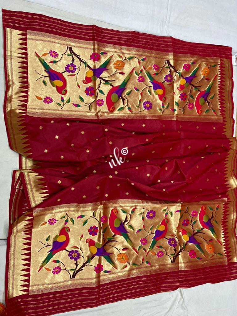 Parrot inspired dupatta - Saffronfashionindia