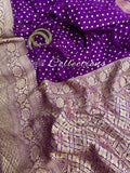 Handwoven Banarsi purple gorgette saree