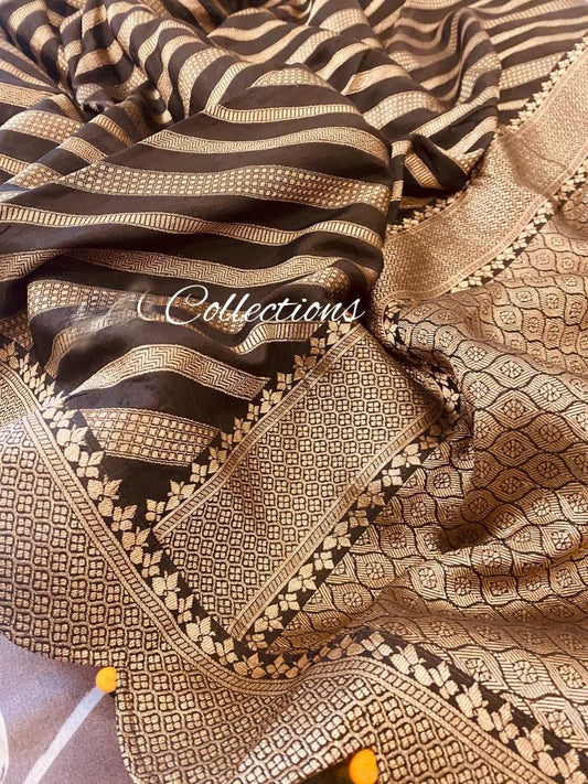 Livika Munga gorgette saree Women sari blouse SaffronFashion