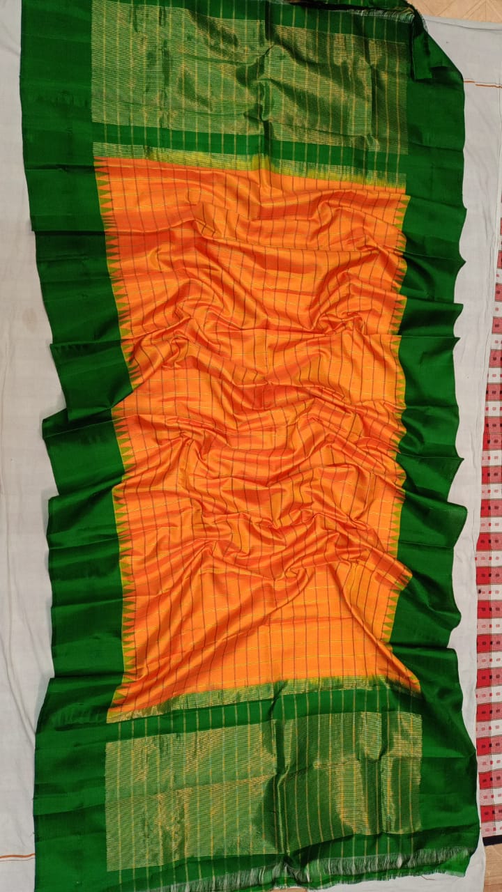 Gadwal silk dupatta - Saffronfashionindia