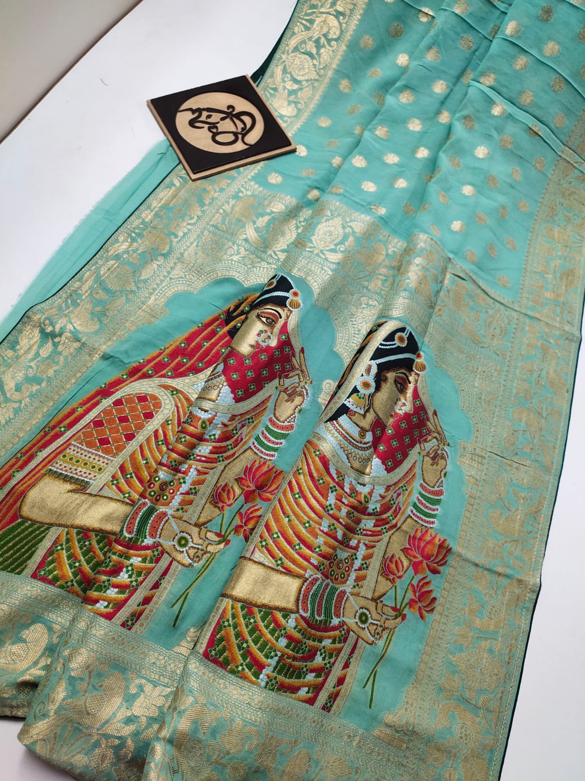 Dolika banarsi khaddi saree - Saffronfashionindia