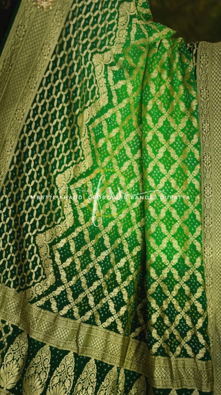 Weaving bandhej dupatta/traditional dupatta - Saffronfashionindia