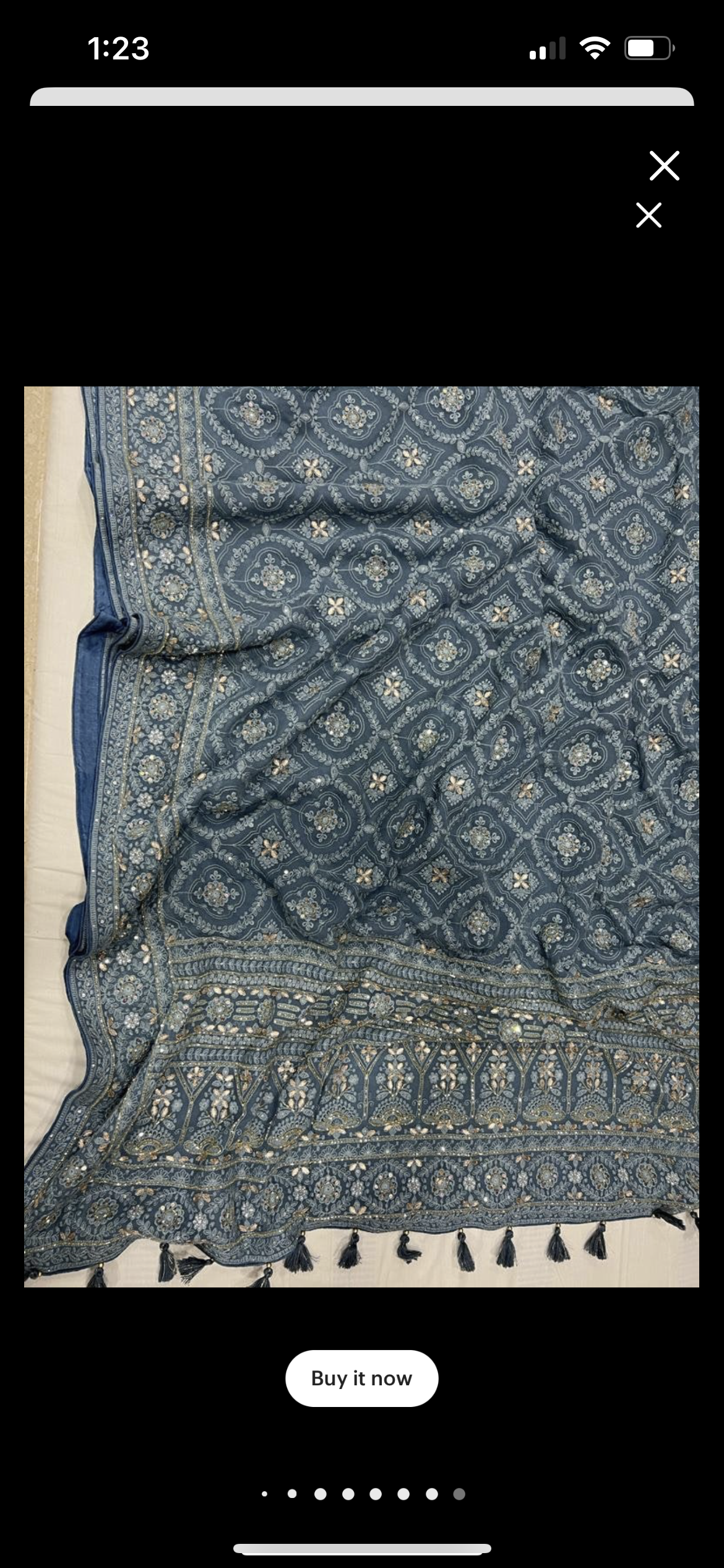 Krushil Chikankari gorgette saree - Saffronfashionindia