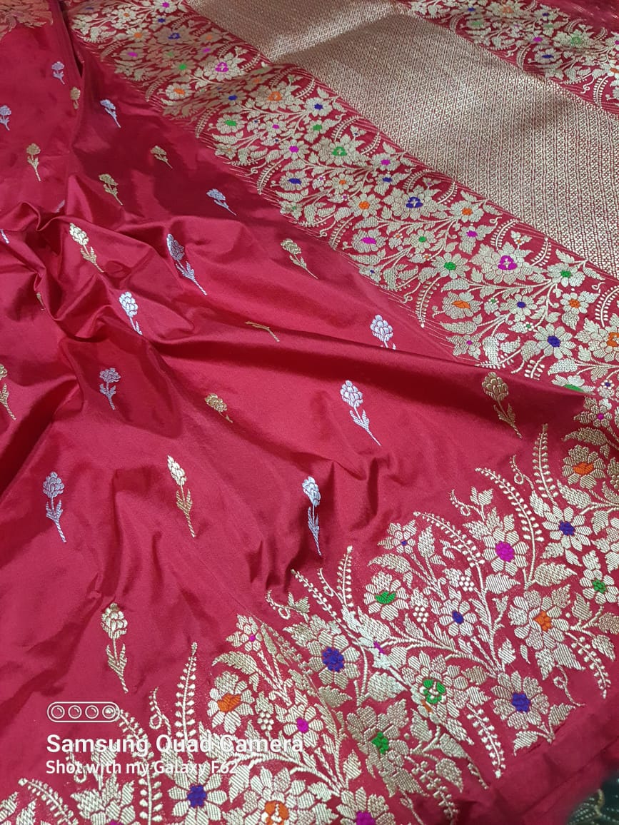 Katan banarsi Paithani saree - Saffronfashionindia