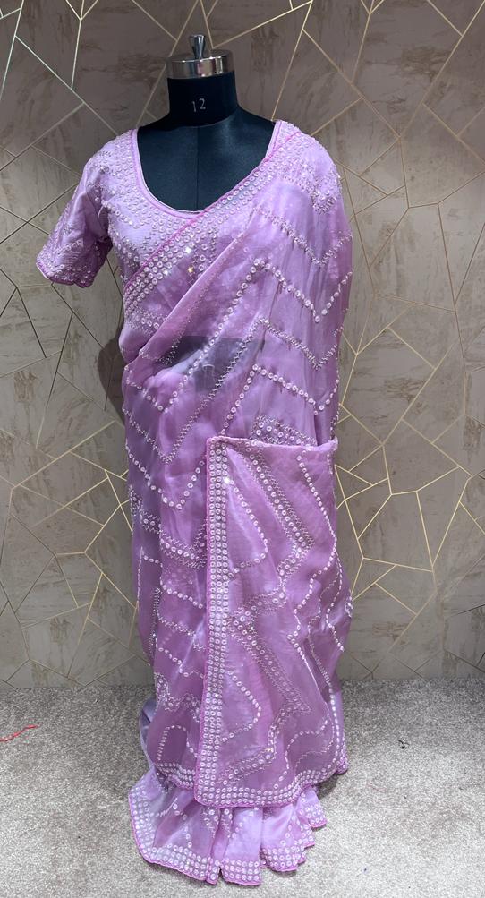 Victorian inspired saree - Saffronfashionindia