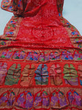 Red traditional rai bandhej saree