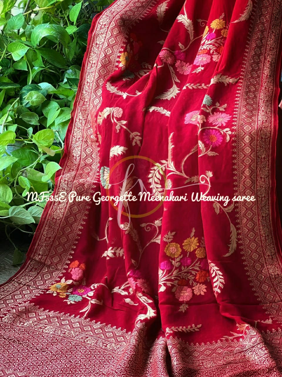 Floral beautiful Meenakari saree - Saffronfashionindia