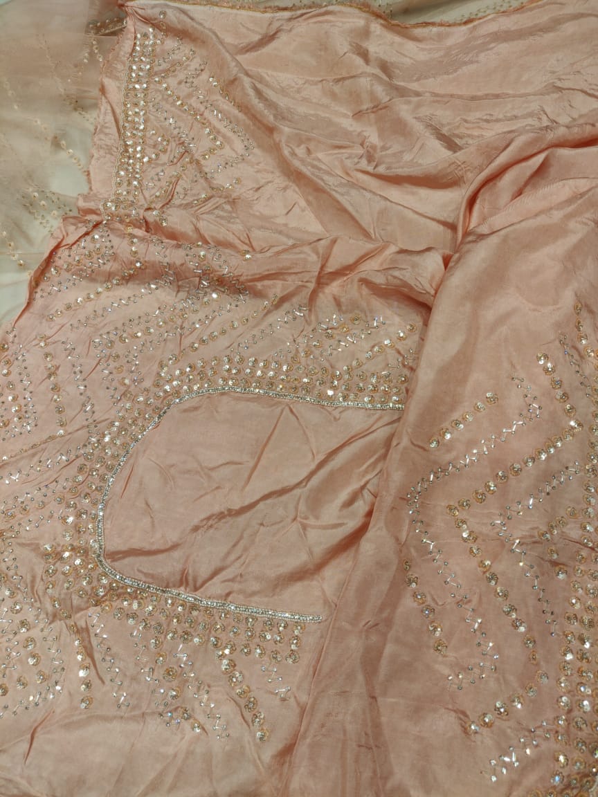 Pyari zardosi saree Partywear saree women saree blouse - Saffronfashionindia