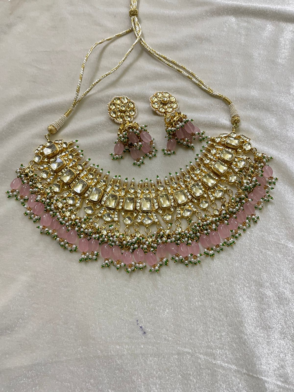 Pink choker set Kundan set Kundan choker - Saffronfashionindia