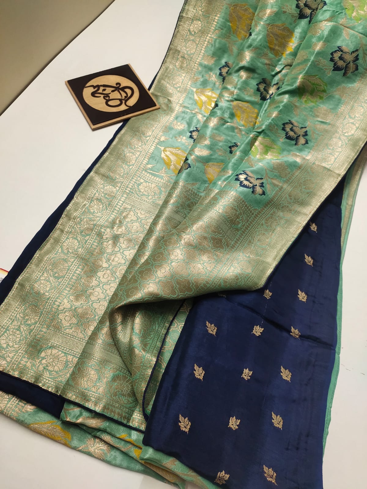 Flowery moonga saree/banarsi saree/sari - Saffronfashionindia