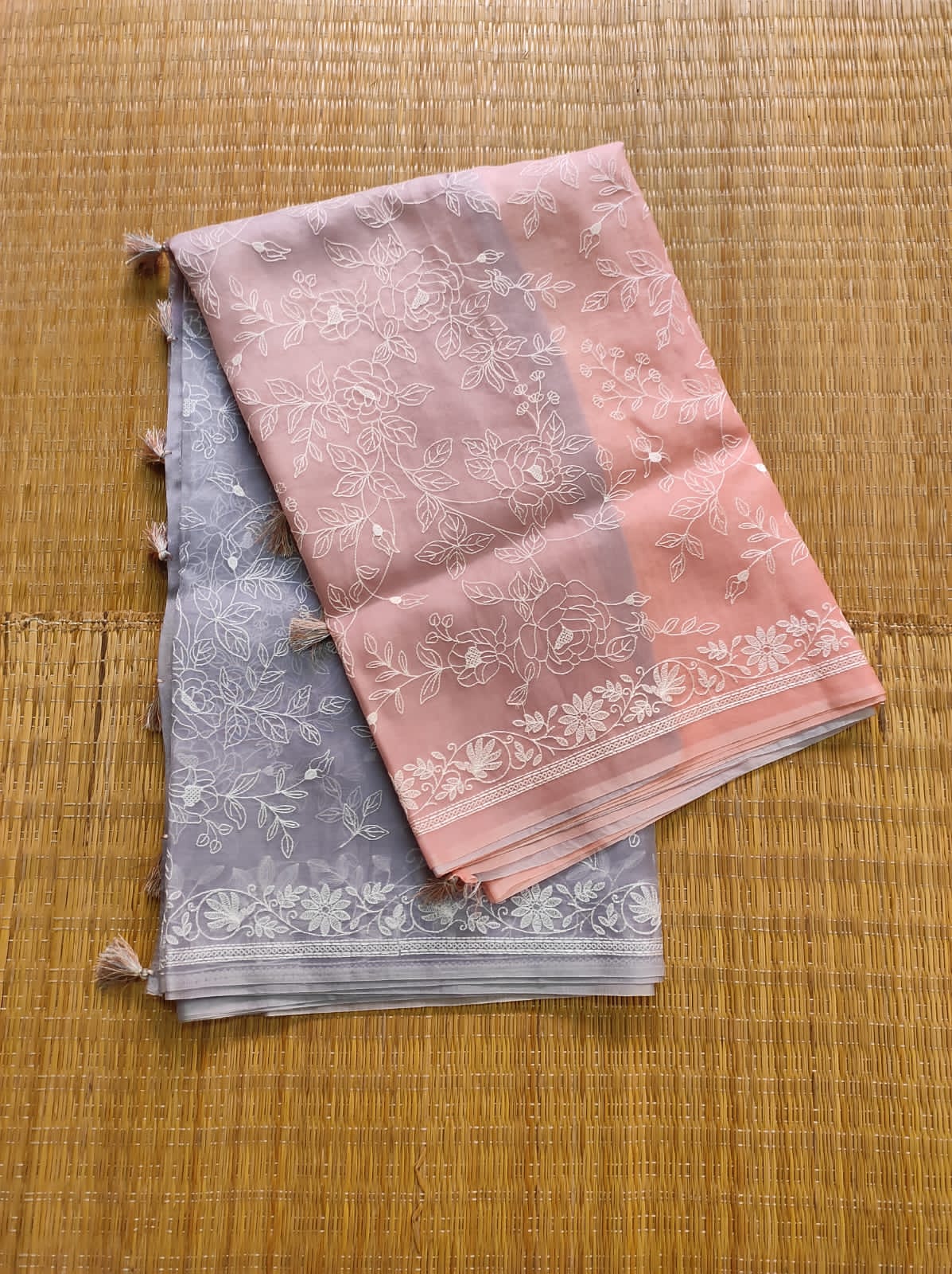 Ruchika organza Chikankari saree - Saffronfashionindia