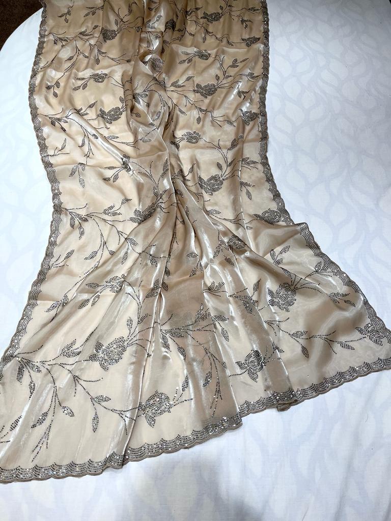 Tissue organza inspired sari - Saffronfashionindia