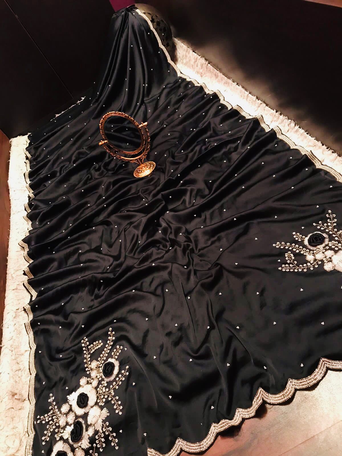 Mavisha satin saree - Saffronfashionindia