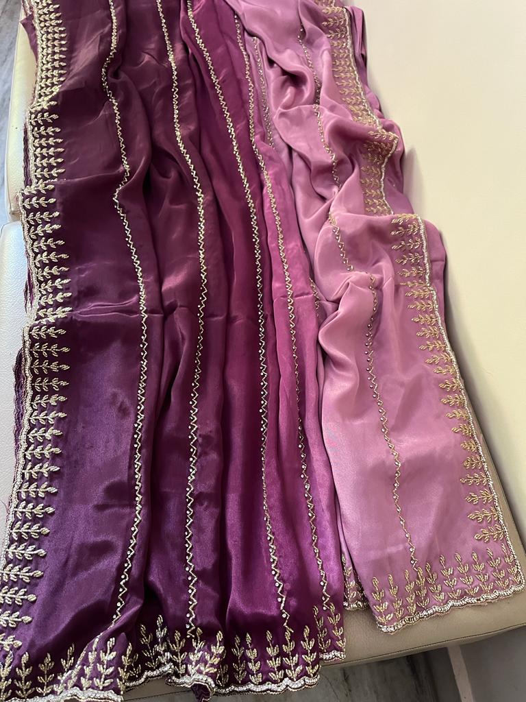 Jinaahd crepe jatdana saree - Saffronfashionindia