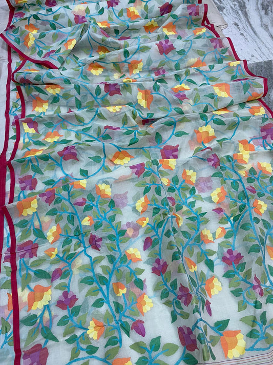 Oram jamdani sari - Saffronfashionindia