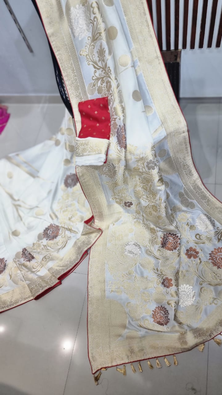 Ravina Munga saree/Munga silk saree/sari - Saffronfashionindia