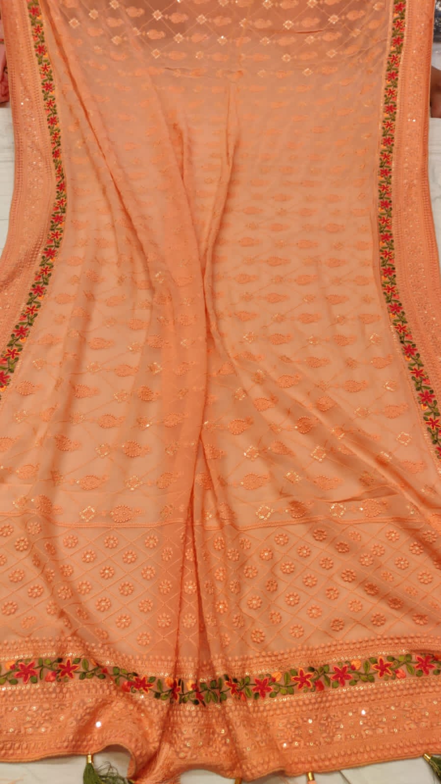 Vareja Chikankari saree - Saffronfashionindia