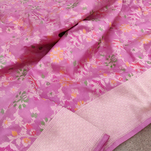 Beauty pink Katan saree
