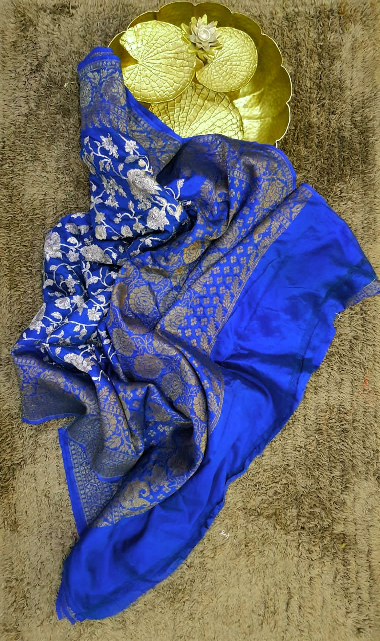 Cocktail banarsi saree - Saffronfashionindia