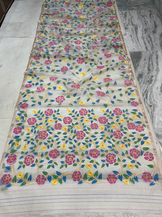 Jinava handwoven jamdani saree - Saffronfashionindia