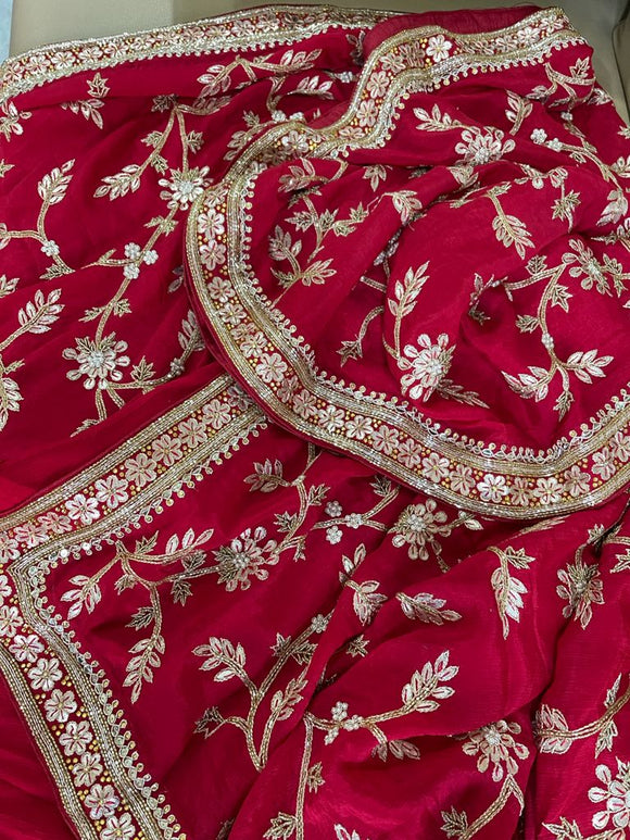 Red riding hood inspired saree