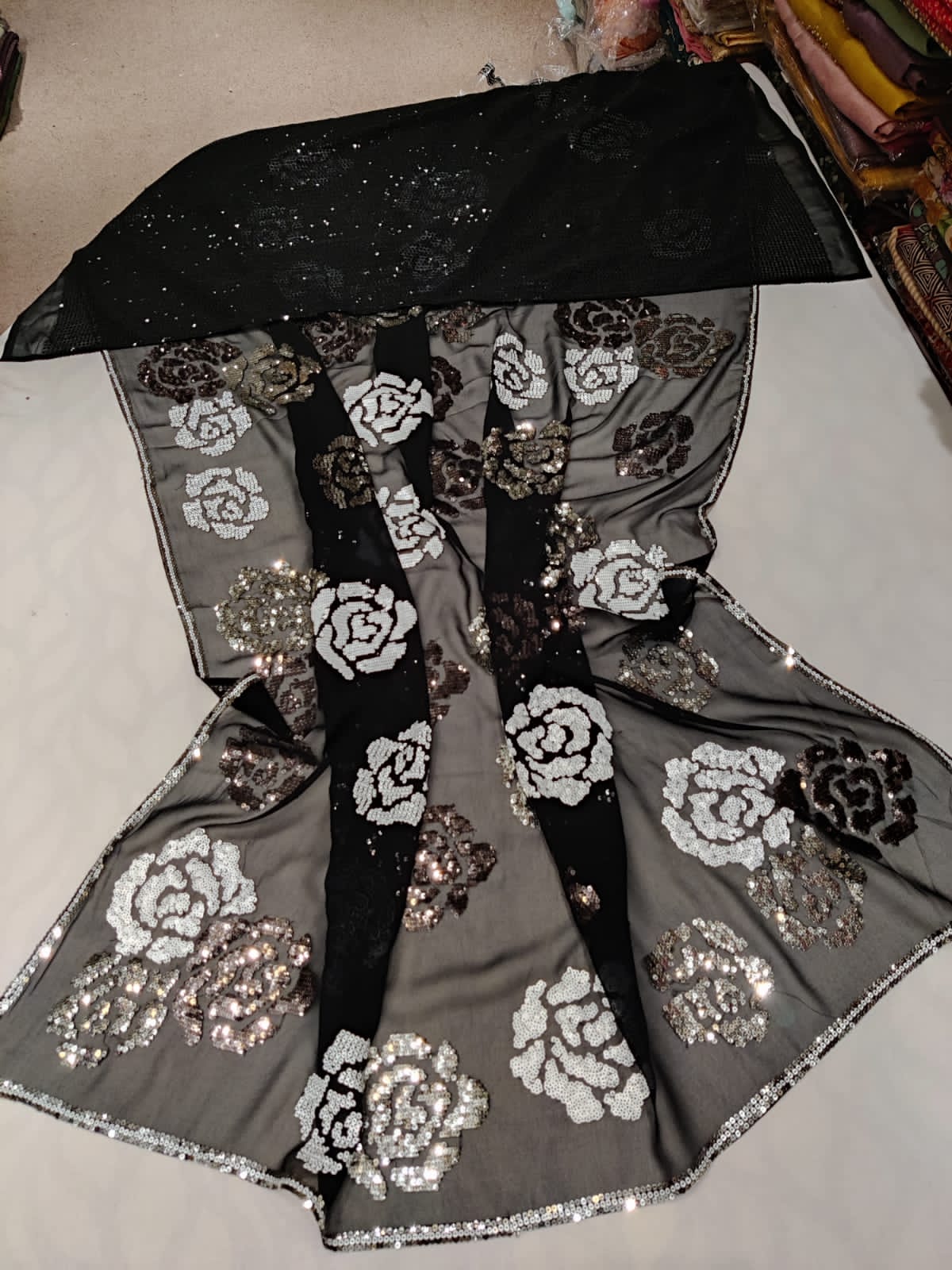 Mariana sequence partywear saree - Saffronfashionindia