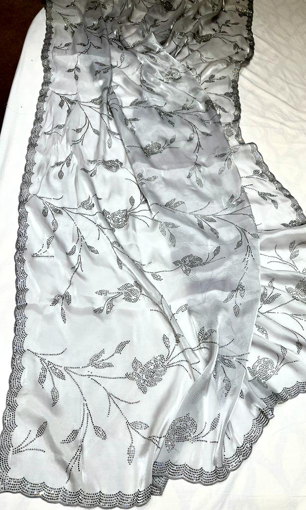 Tissue organza inspired sari - Saffronfashionindia