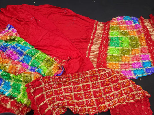 Gharchola bandhej gajji silk saree - Saffronfashionindia