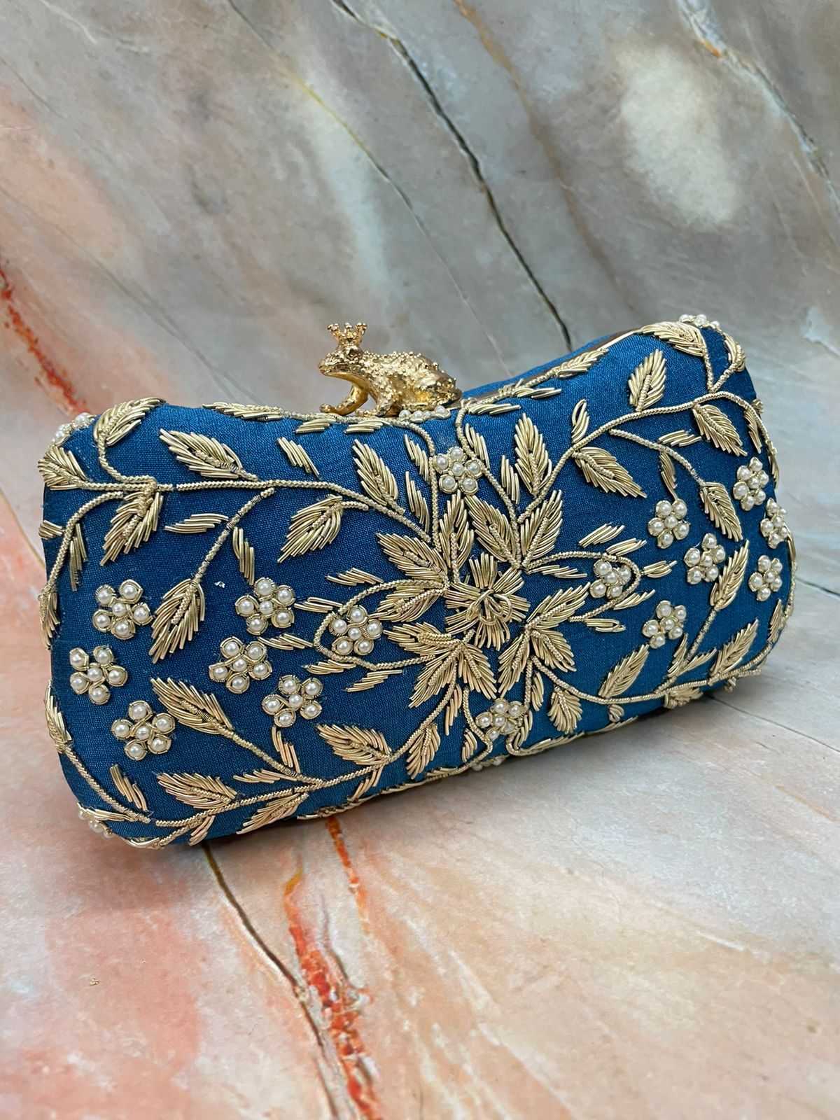 Safli clutch,,,,knob clutch,,,,Zardari clutch - Saffronfashionindia