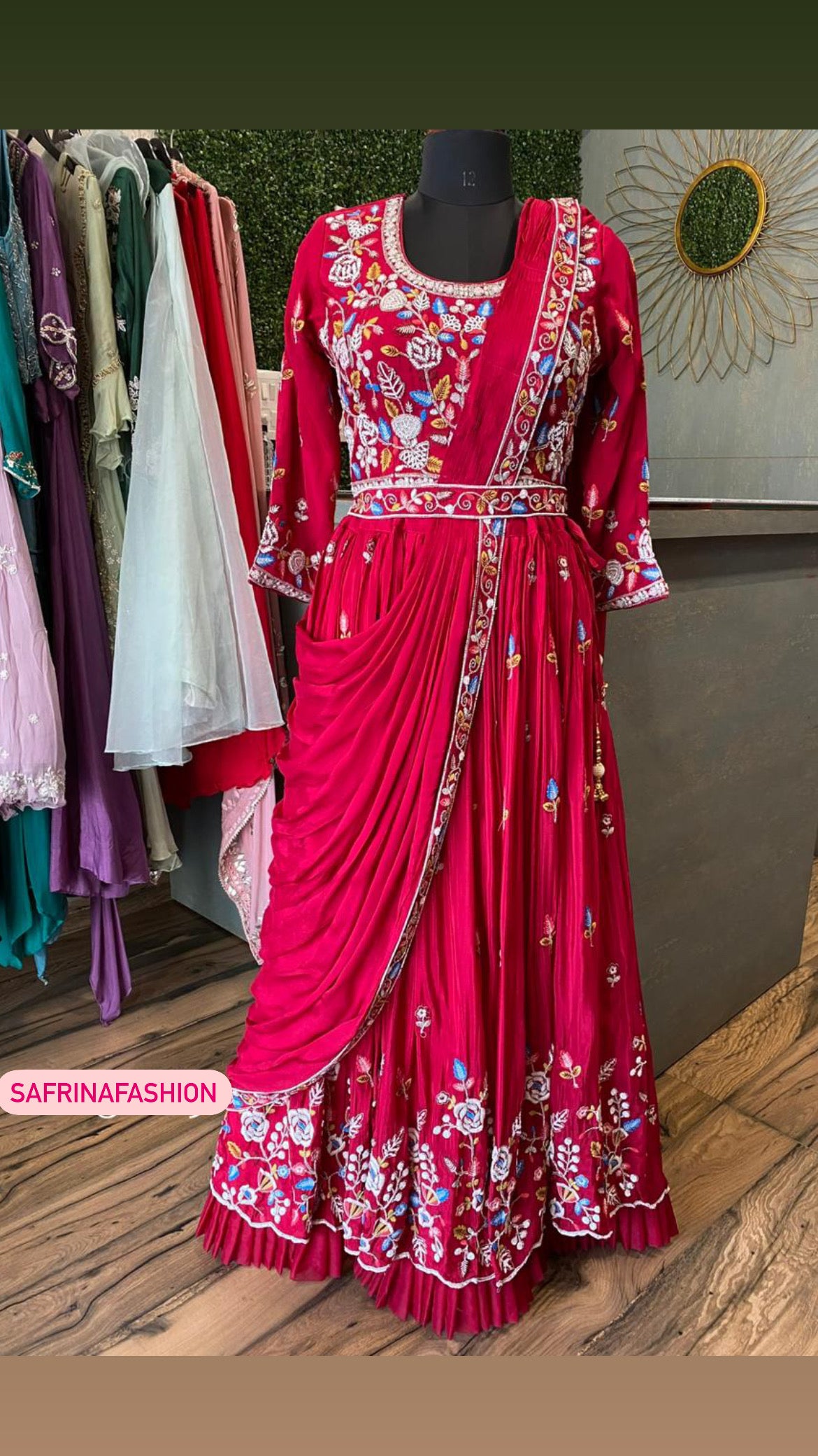 Valentine inspired red hot indowestern dress - Saffronfashionindia