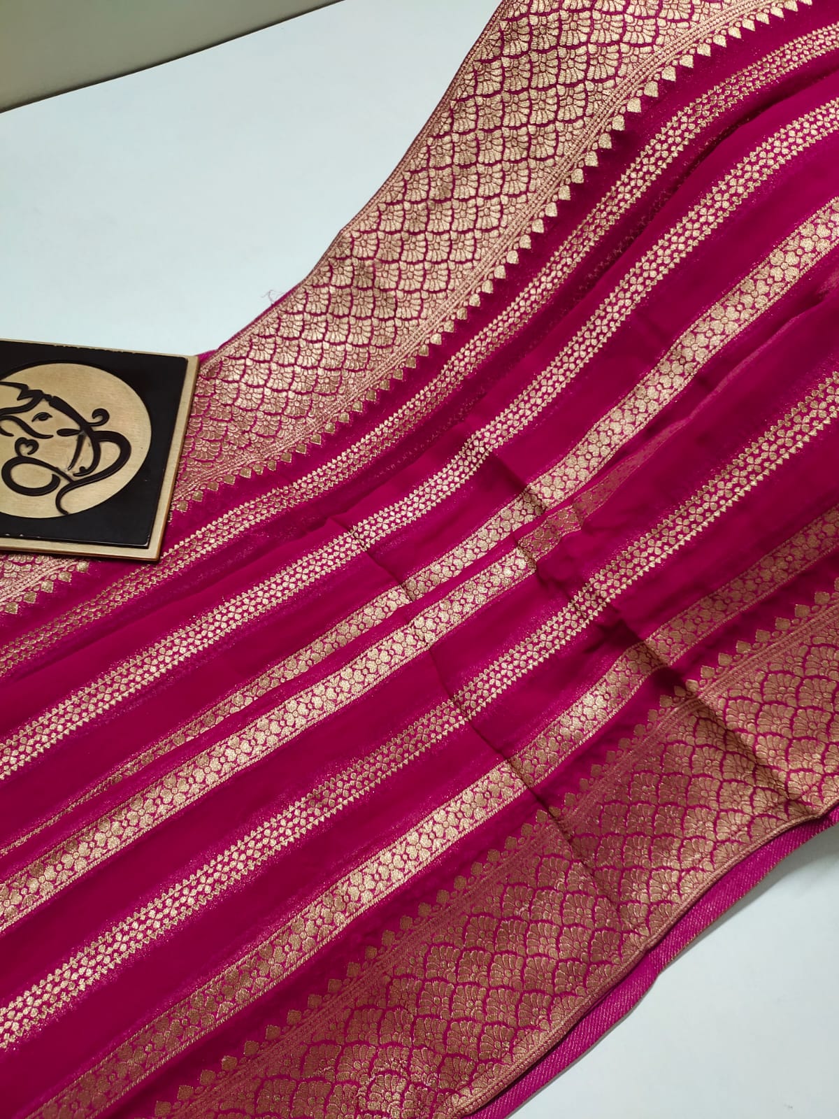 Penisha khaddi gorgette saree - Saffronfashionindia