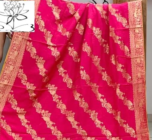 Ravish moonga crepe banarsi saree - Saffronfashionindia