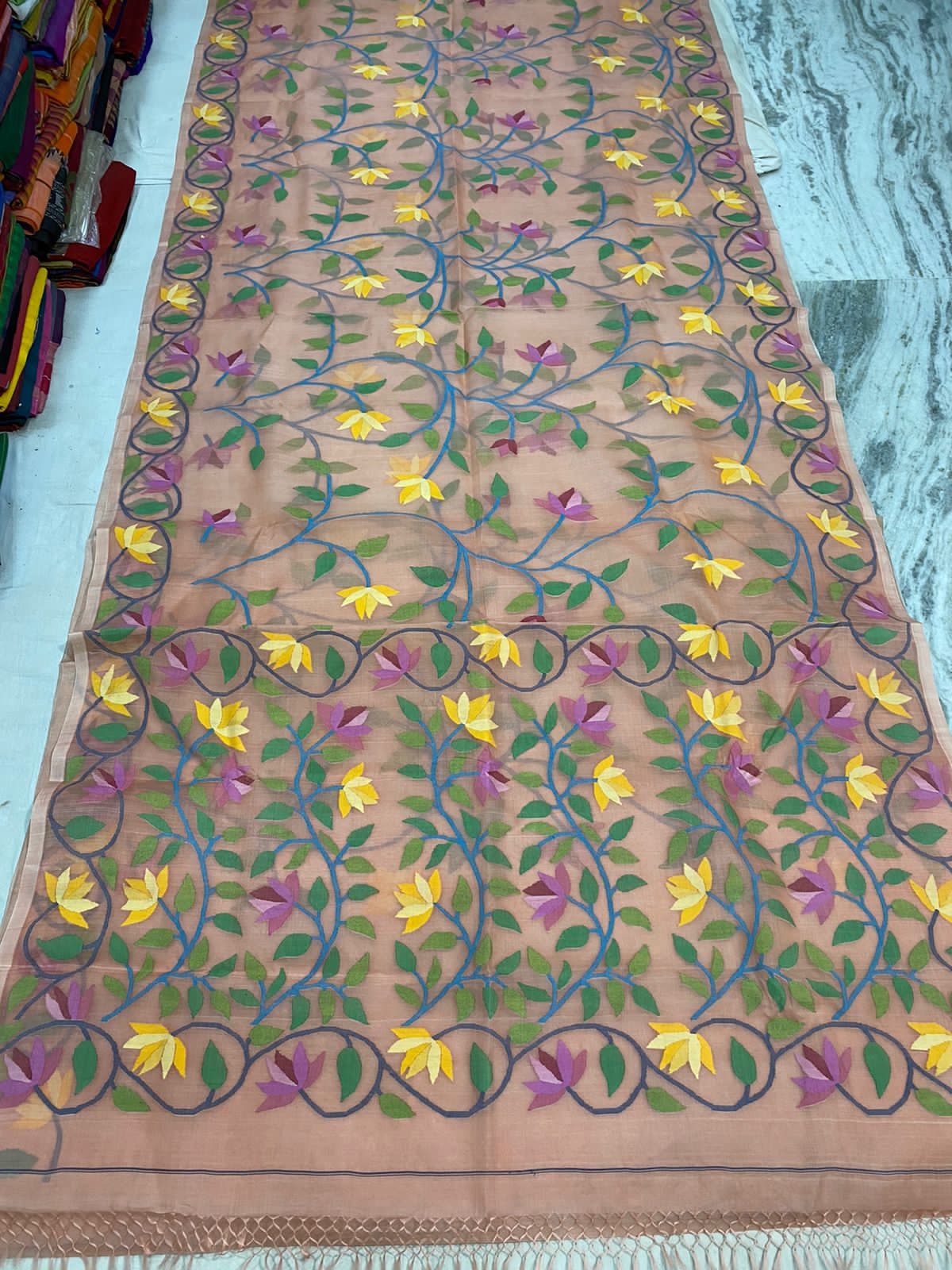 Kivara handwoven jamdani saree - Saffronfashionindia