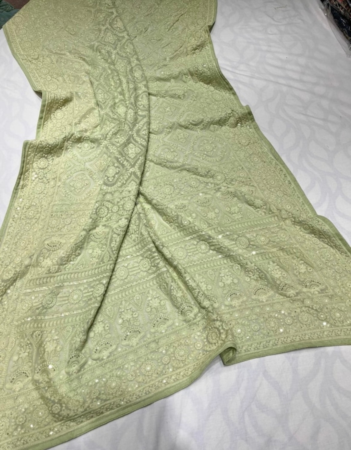 Helium Chikankari saree - Saffronfashionindia