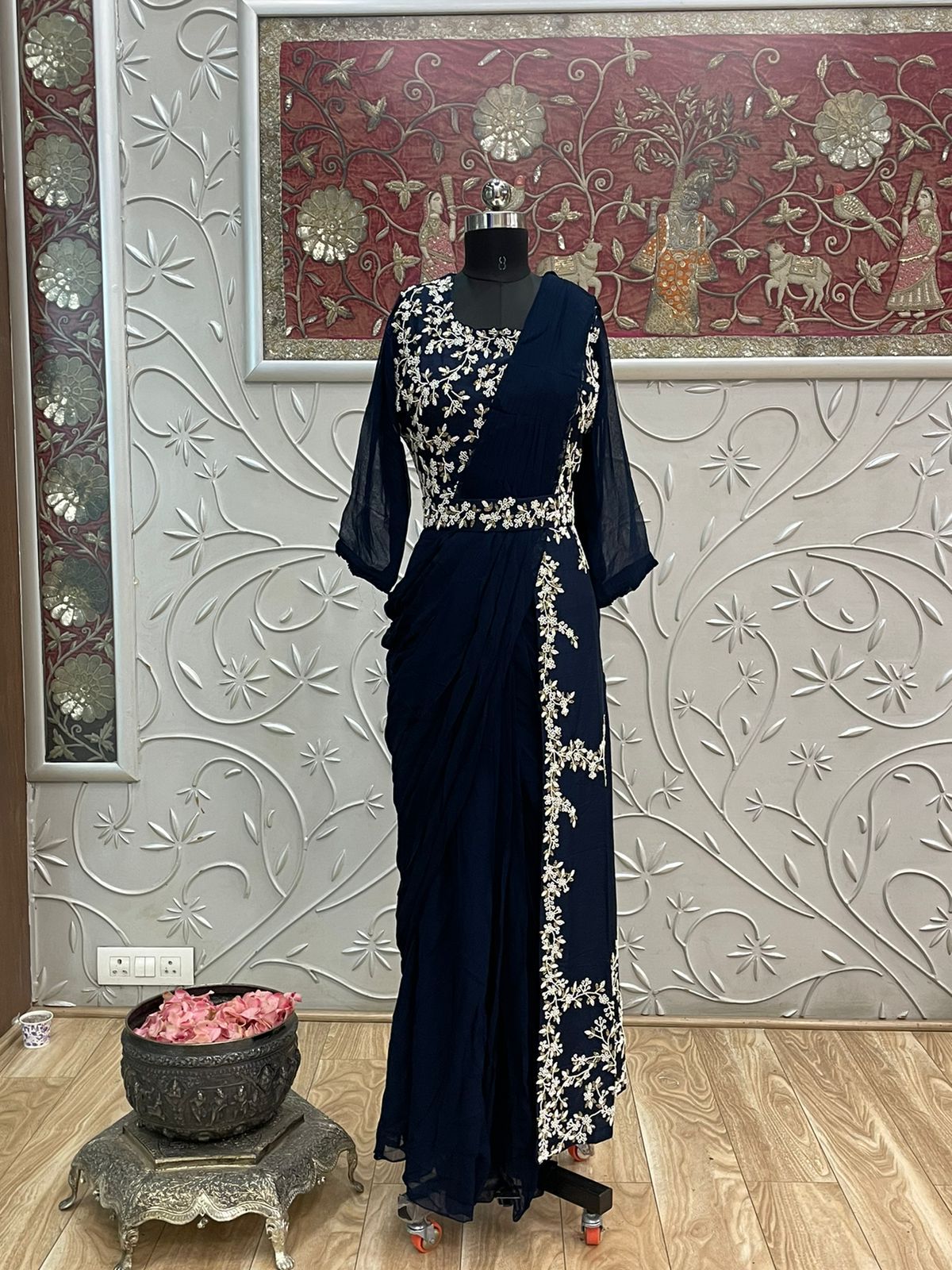 Readymade best sale saree gown