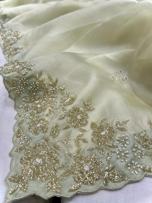 Lubina silk organza saree - Saffronfashionindia