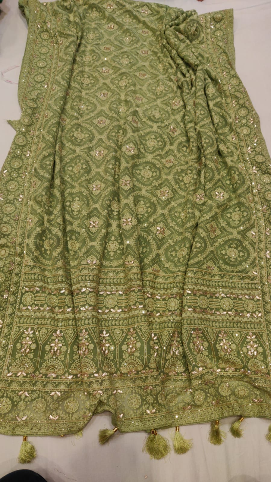 Nazina Chikankari saree/gorgette saree - Saffronfashionindia