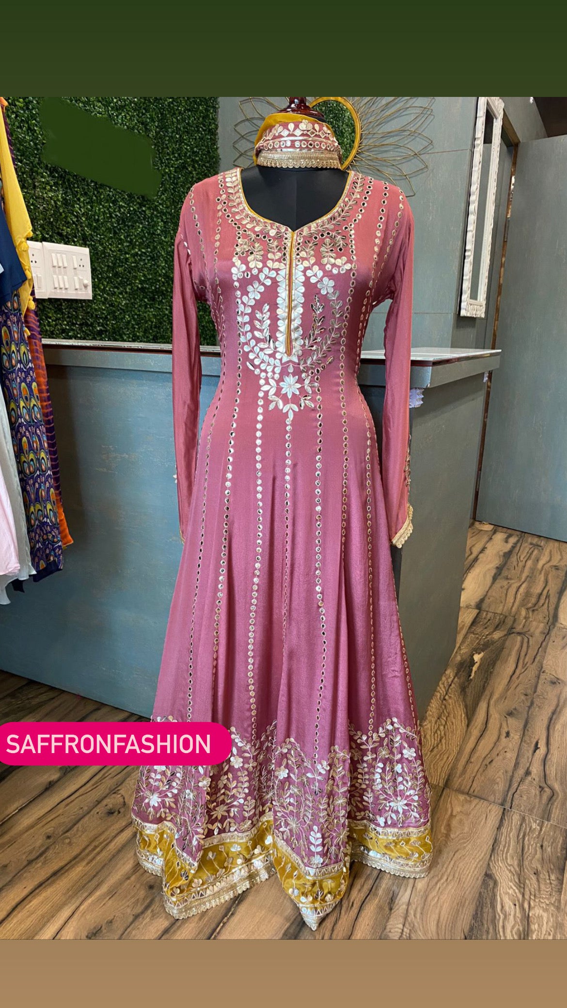 Jenifer pink long  dress - Saffronfashionindia
